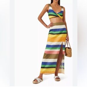 Cala De La Cruz Nicola Striped Linen Set Size Small